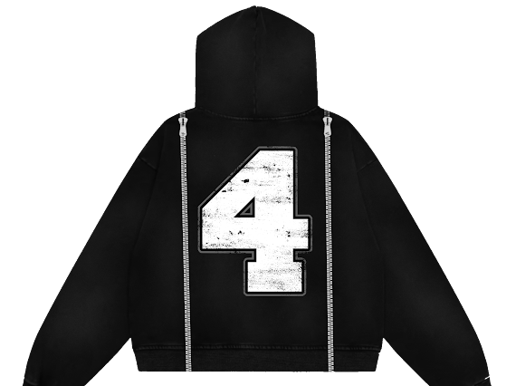 ASH SPRAY “4” ZIP UP HOODIE